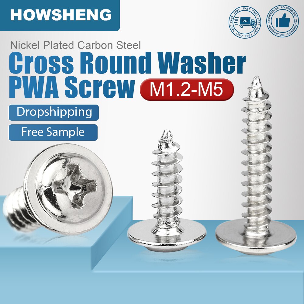 

Саморезы HOWSHENG с шайбой, никелированные