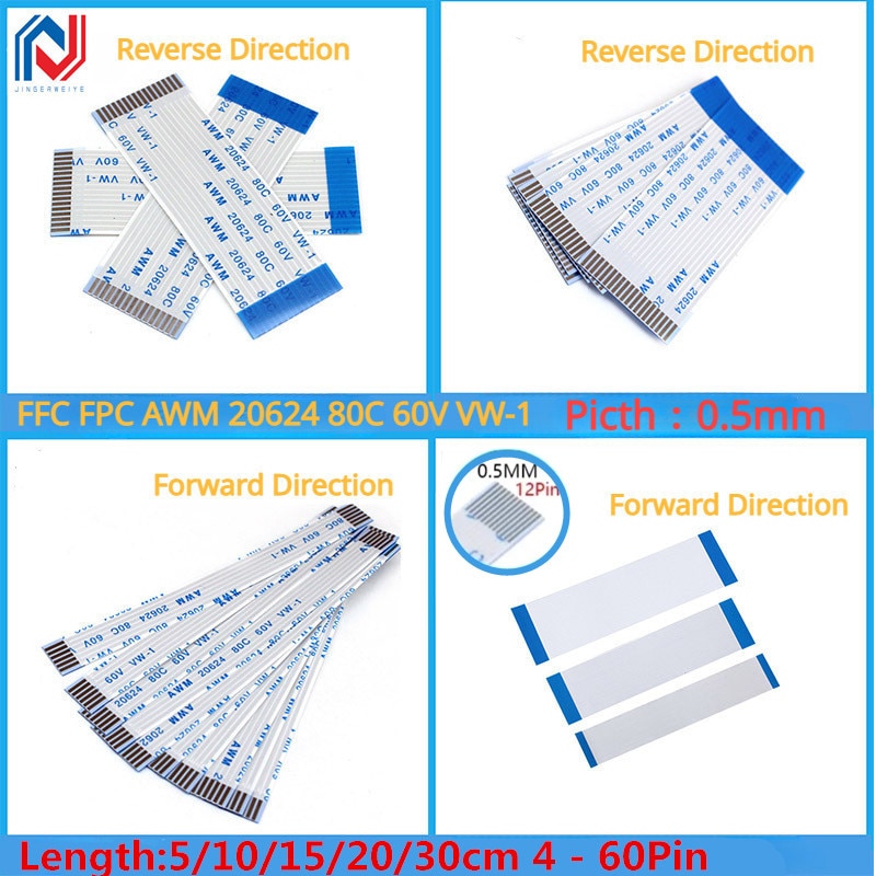 

FFC FPC кабель 0.5 мм 4-60 Pin