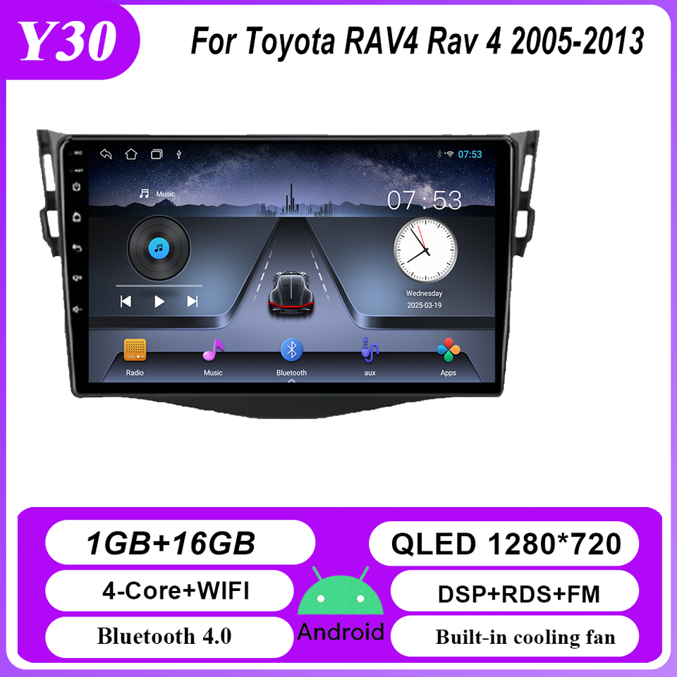 

Автомобильный радиоприемник для Toyota RAV4 Rav 4 2006-2016, мультимедийный плеер, Android Auto Carplay, сенсорный экран, 2Din, стерео головное устройство