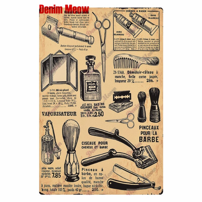 

Металлический плакат BARBER SHOP Denim Meow