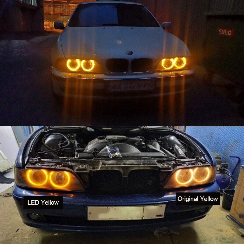 

Angel Eyes для E39 Автомобильные светодиодные фары 1 комплект 2*5 Вт 10 Вт Светодиодный маркер Белый Синий Красный Желтый Для E39 E53 E60 E61 E63 E64 E65 E66 E87 525