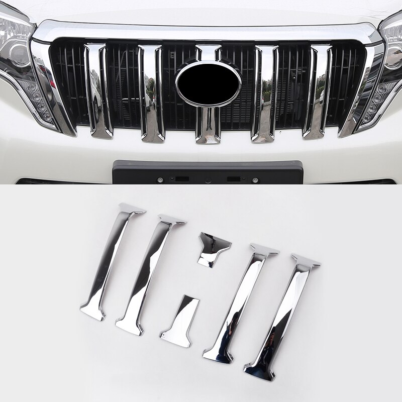 

Для Toyota Prado J150 GX GXL Land Cruiser 2014 2015 2016 2017 ABS Хромированная передняя решетка молдинг объемный чехол аксессуары для украшения