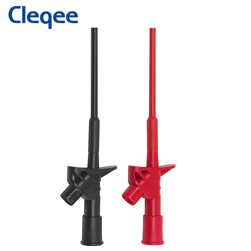 

Cleqee P5004 2 шт. профессиональный тестовый зажим с крючком 10A 1000 В изолированный высоковольтный зонд для быстрого тестирования инструменты для электрических испытаний