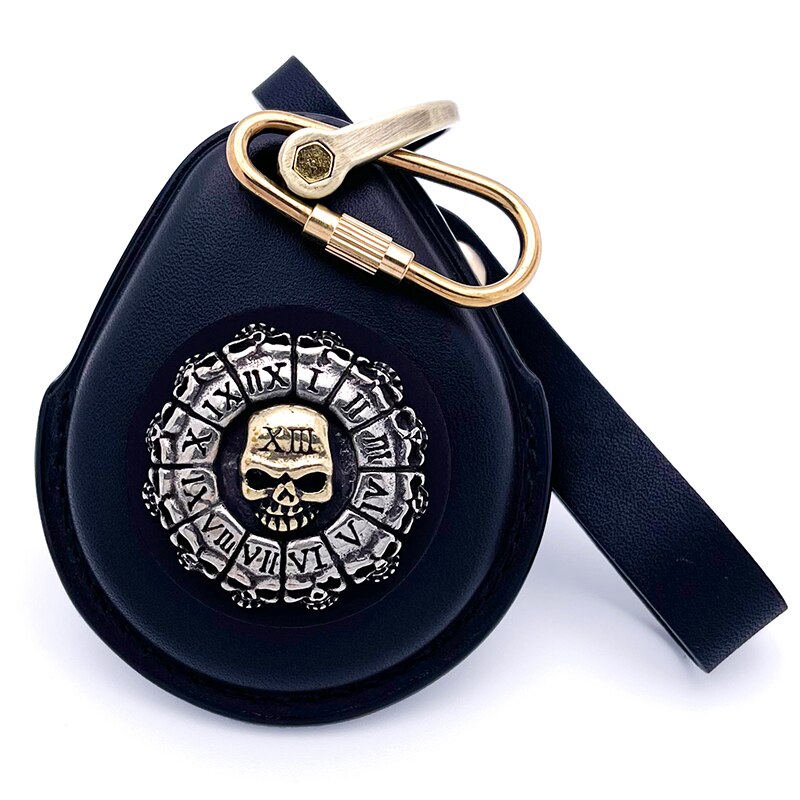 

Чехол-брелок из натуральной кожи для Harley Davidson 1200 883 X48 Street Glide keychain Brass Skeleton