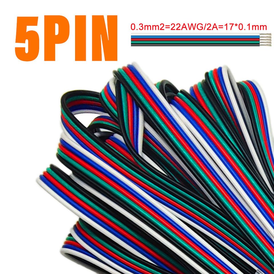 

1 м/5 м/10 м 2PIN 3PIN 5PIN 6PIN светодиодный провод кабель 22AWG удлинитель электрических проводов для WS2812B WS2811 5050 RGB RGBW светодиодная лента