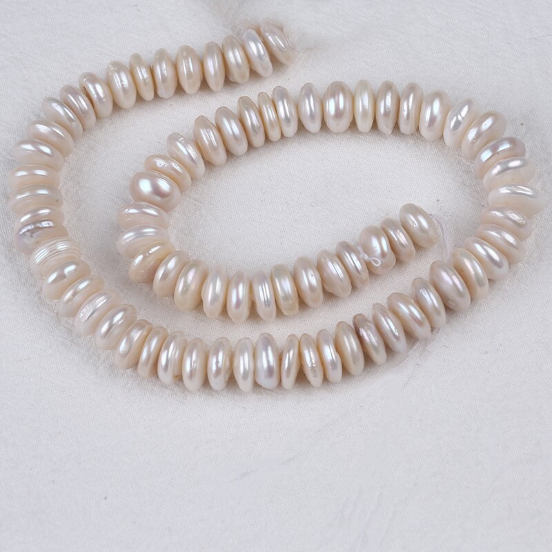 

12-13mm Coin Shape Natural Rondelle Center Drilled Freshwater Pearl Strands