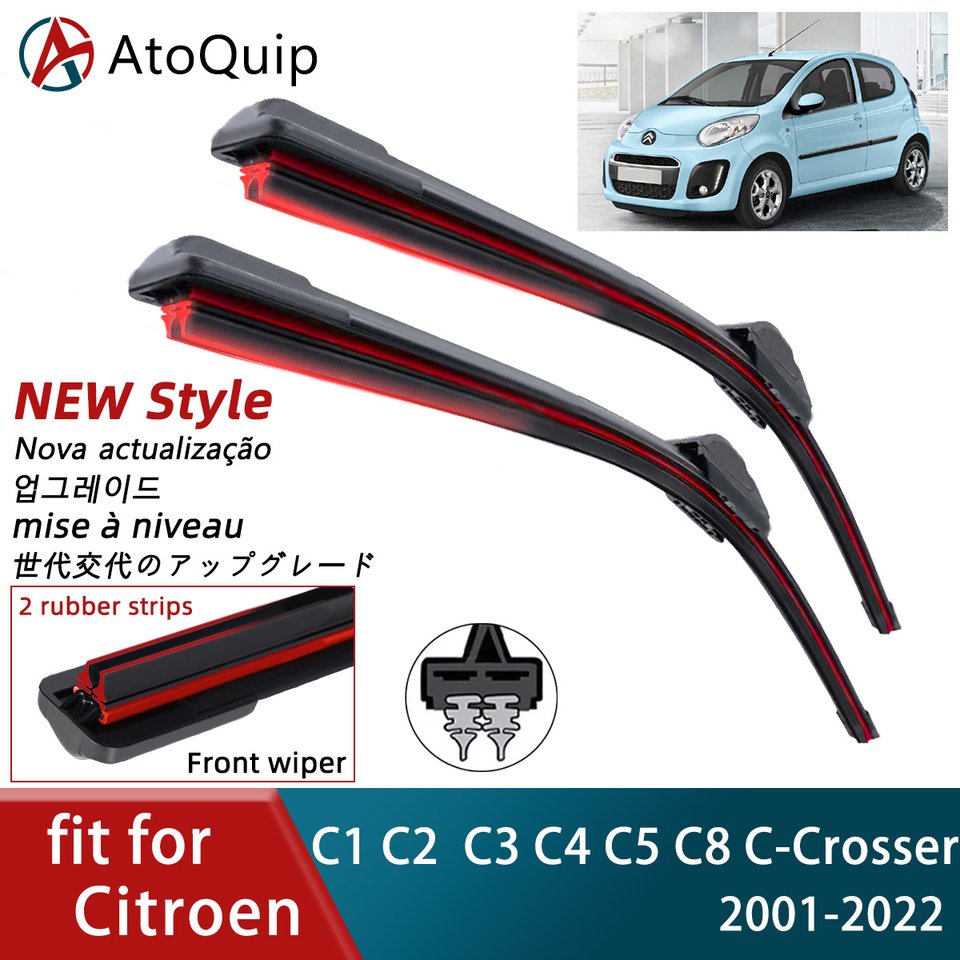 

Двойной резиновый автомобильный дворник для Citroen C1 C2 C3 C4 C5 C8 C-Crosser, передние щетки стеклоочистителя, резак, аксессуары, стеклоочиститель