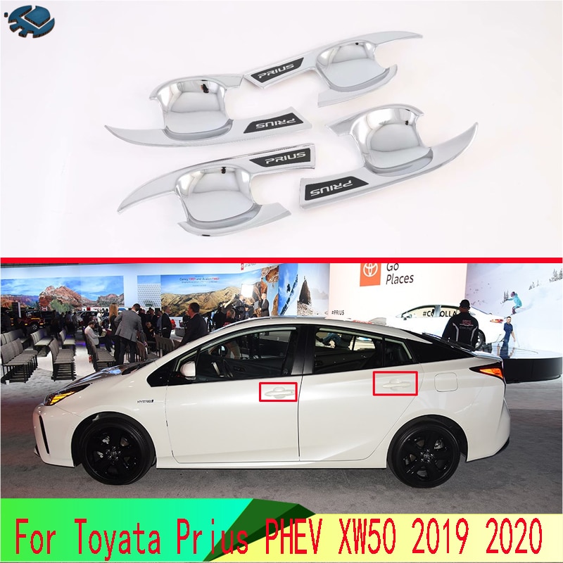 

Автомобильные аксессуары для Toyata Prius PHEV XW50 2019 2020 ABS Хромированная дверная ручка крышка чашки полости отделка вставка защелка Молдинг
