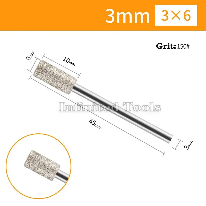 

Алмазные шлифовальные сверла Dremel, 5 шт., 3 мм, 150 зерен