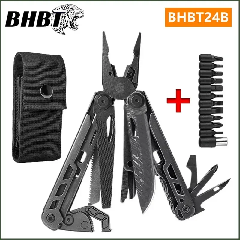 

BHBT 15 в 1, многофункциональные плоскогубцы, многофункциональный гаечный ключ с дамасским ножом, складной Edc, многофункциональный инструмент для выживания на природе, кемпинга