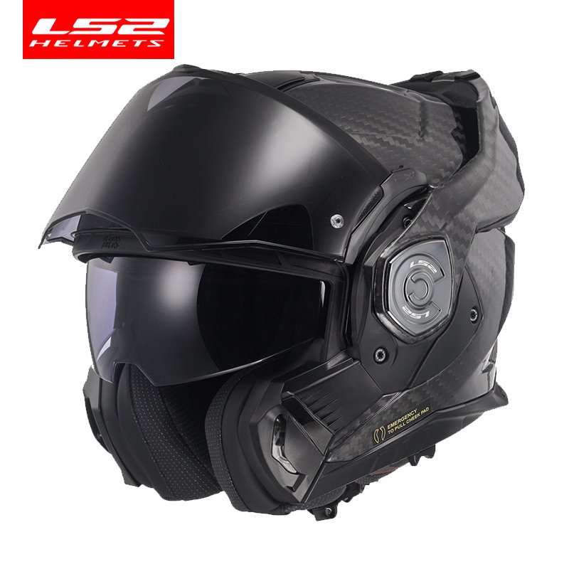

LS2 FF901 Advant X Carbon Fiber Valiant Flip up 180 ° Вращающийся солнцезащитный козырек с двойной линзой Capacete Casco Casque Мотоциклетный шлем
