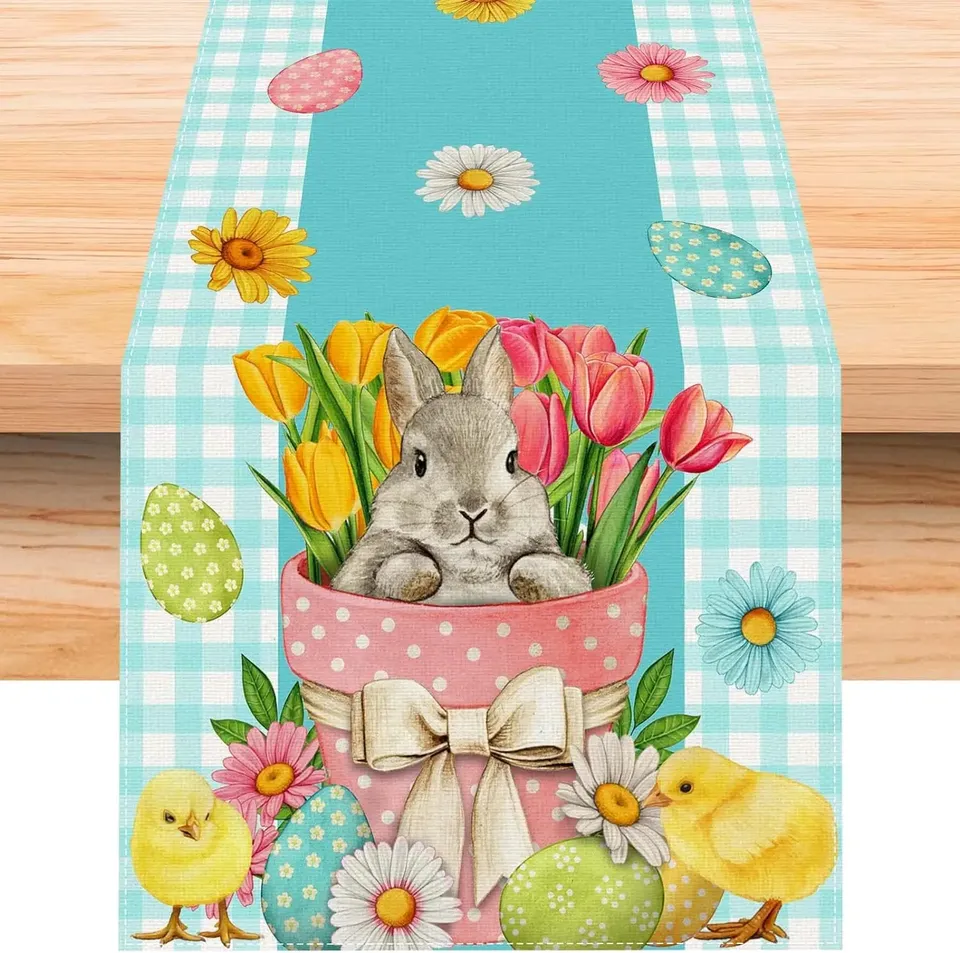 

Льняная скатерть Floral Linen Table Runner