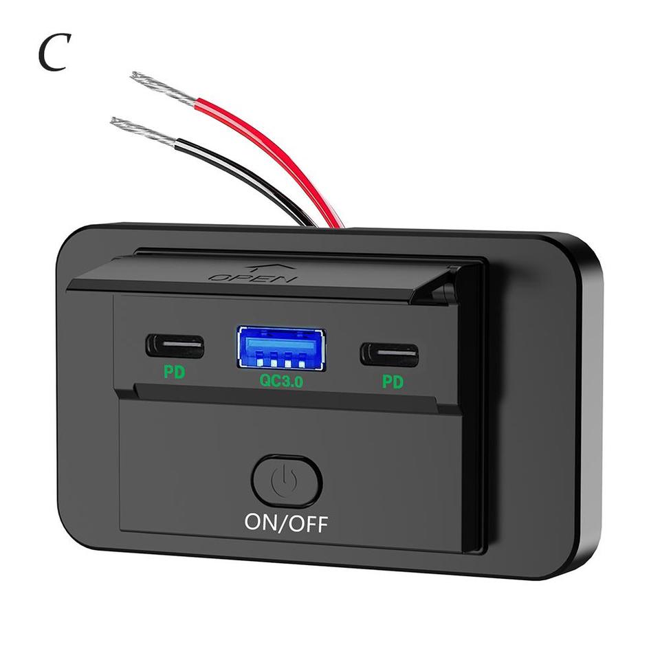 

Зарядное устройство с портами USB Type-C и поддержкой быстрой зарядки, 12-24 В