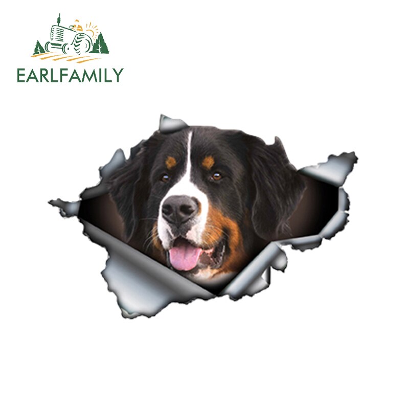 

EARLFAMILY 13 см x 8,6 см Бернская горная фоторазрезанная металлическая наклейка отражающие водонепроницаемые Стикеры для стайлинга автомобиля