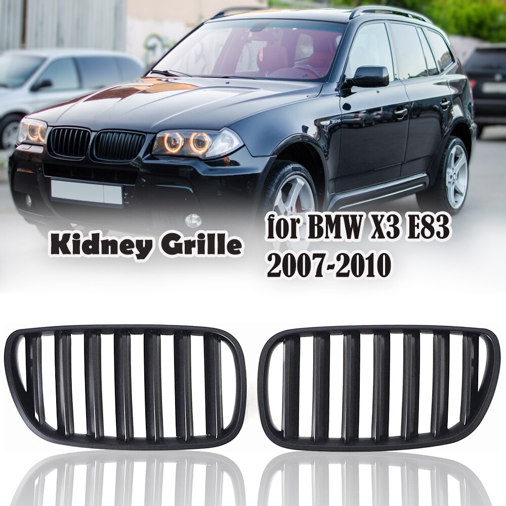 

1 пара, передний бампер, решетка радиатора для BMW X3 E83 2007 2008 2009 2010, глянцевый черный Автомобильный Стайлинг