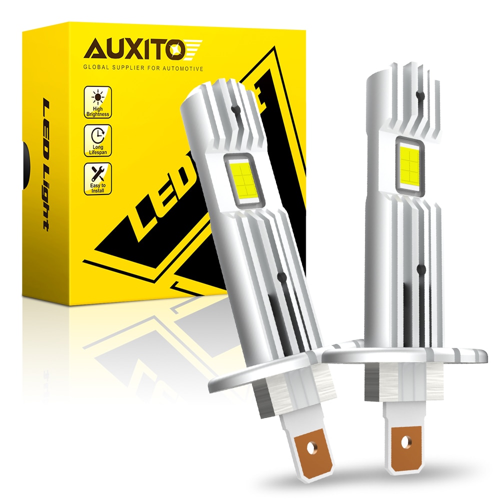 

Автомобильные светодиодные лампы AUXITO H1, мини-фары, безвентиляторные лампы для Ford Fiesta MK7 Focus MK3 Mondeo MK4 BMW E53 E30 E90 E46 E34, автомобильная лампа