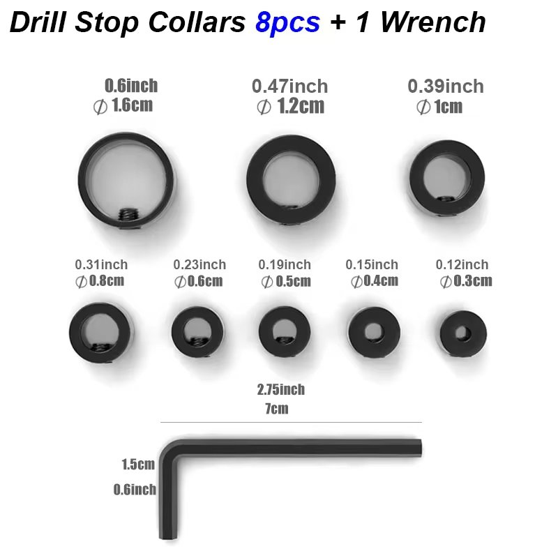 

Набор Метрических Стопоров Для Сверл — Деревообрабатывающий Инструмент С Регулируемым Ограничителем Глубины