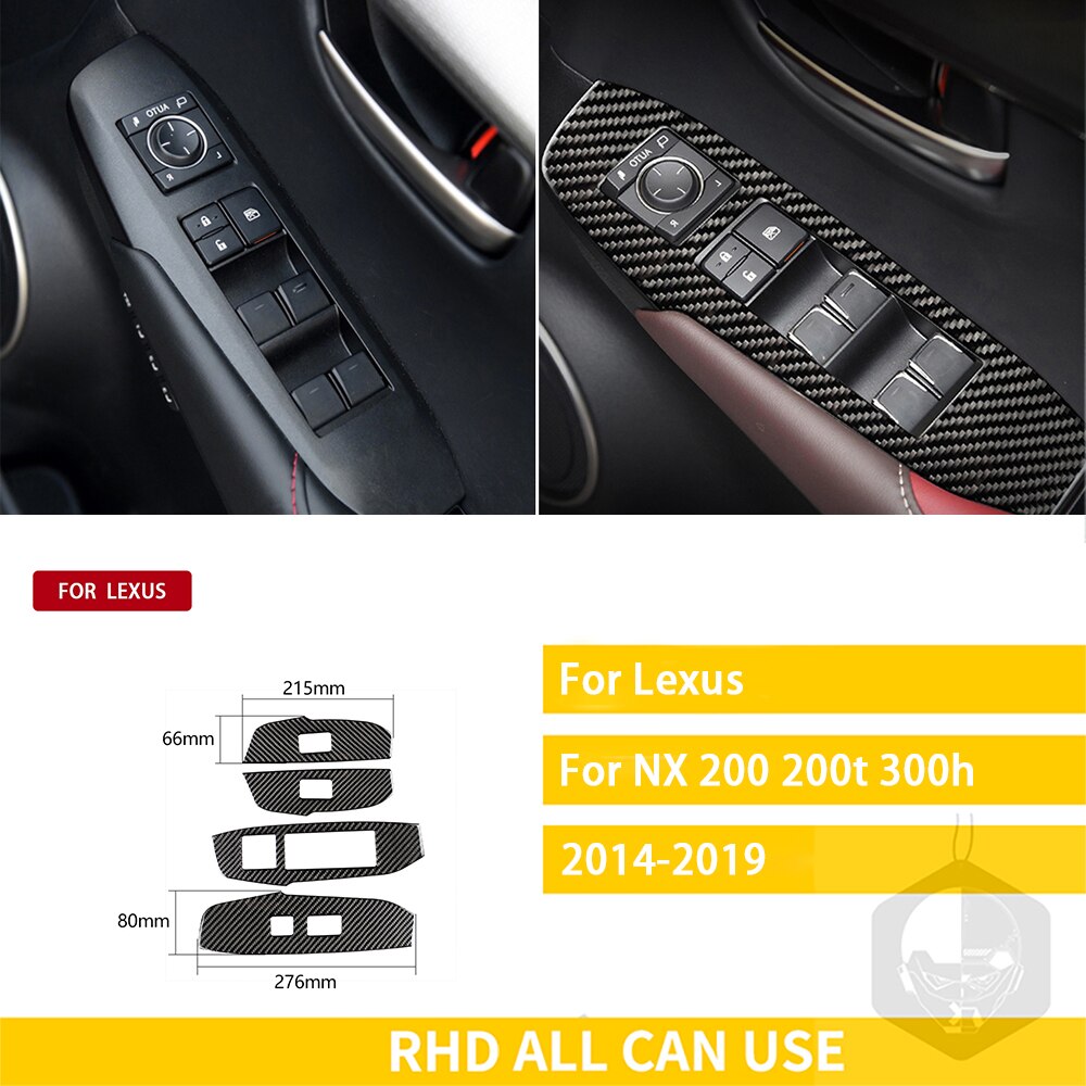 

Аксессуары для Lexus NX 200 200t 300h 2014-2019, автомобильные аксессуары из углеродного волокна для салона воздуховыпускного отверстия, Колесо рулевого колеса, декоративные наклейки