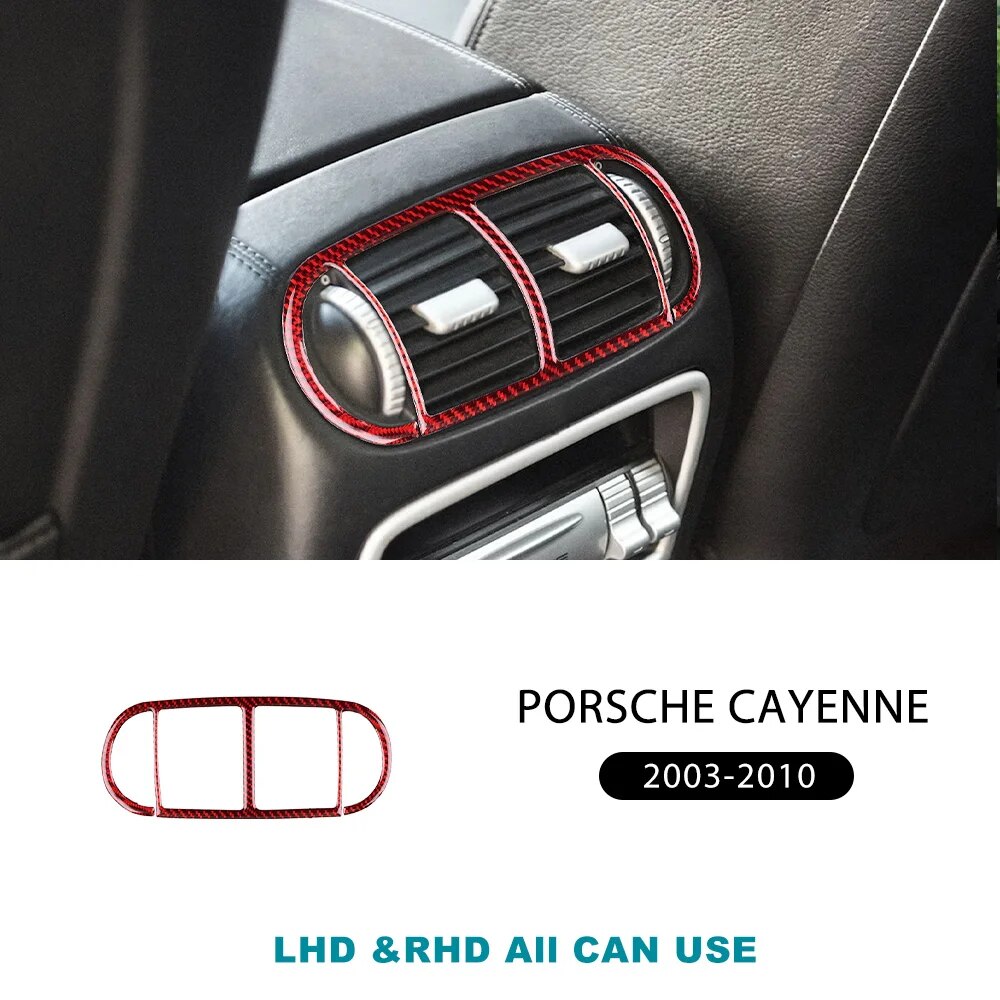 

Настоящая мягкая наклейка из углеродного волокна для Porsche Cayenne 2003 2004 2005 2006 2007 2008 2009 2010 Armest, внутренняя отделка заднего вентиляционного отверстия коробки