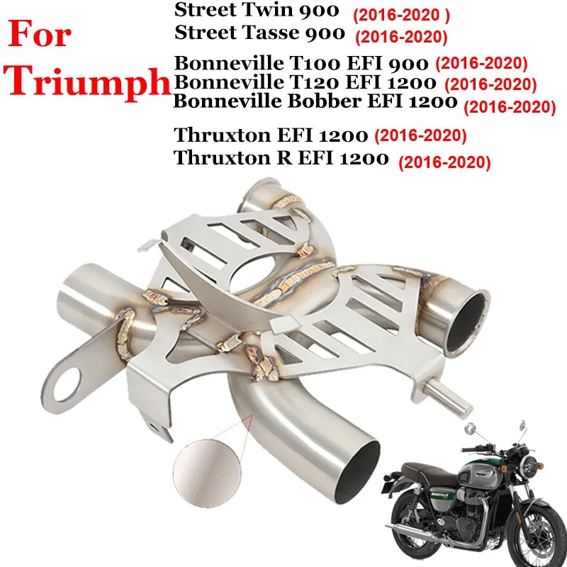

Слипоны для Triumph Street Speed Twin 900 Bonneville Bobber thruкстон R Speedmaster T100 T120 1200 выхлопная система Mid Link Pipe