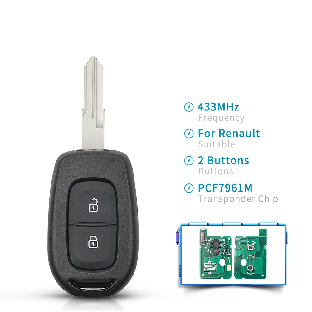 

KEYYOU 2/3 кнопки дистанционного ключа 434 МГц с чипом 4A PCF7961M для Renault Sandero Dacia Logan 2 Stepway Clio4 Duster 2016