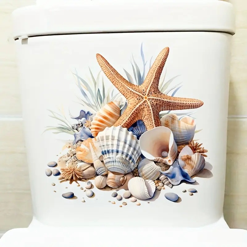 

Водонепроницаемая наклейка для унитаза Blue Shell Starfish