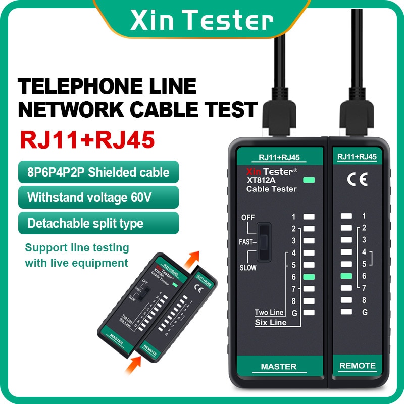 

Xin тестер сетевой кабельный трекер RJ11 RJ45 LAN авто сеть Ethernet телефонный пульт дистанционного управления прибор для выравнивания ремонтный инструмент XT812A