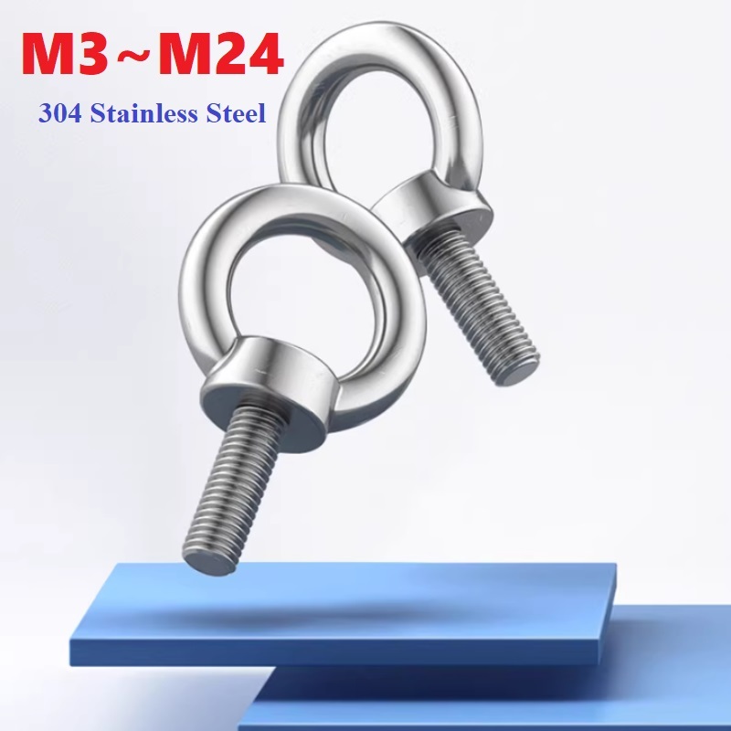 

М3 М4 М5 М6 М8 М10 M12M14M16M18M20M24Eye Bolt 304 морские подъемные винты с петлей кольцевое отверстие для кабельной веревки Eyebolt