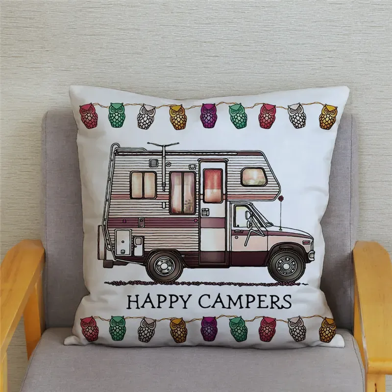 

Наволочки MINISO Happy Campers Owl Motorhome Print 45x45 см