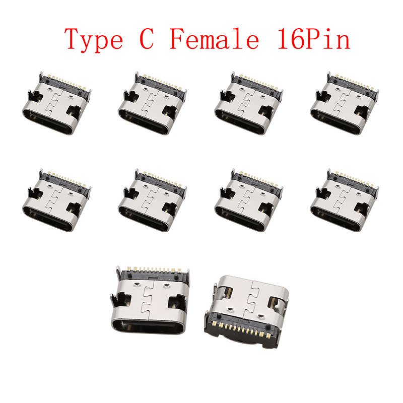 

10 шт. Разъемы USB Type-C 16-контактные женские для пайки