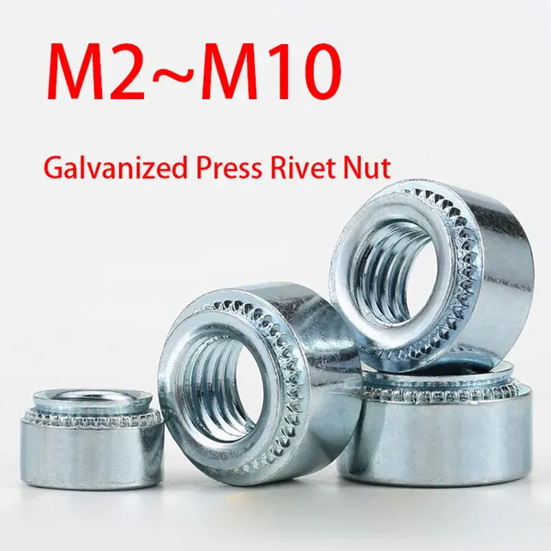 

Оцинкованные пресс-гайки из углеродистой стали M2-M10