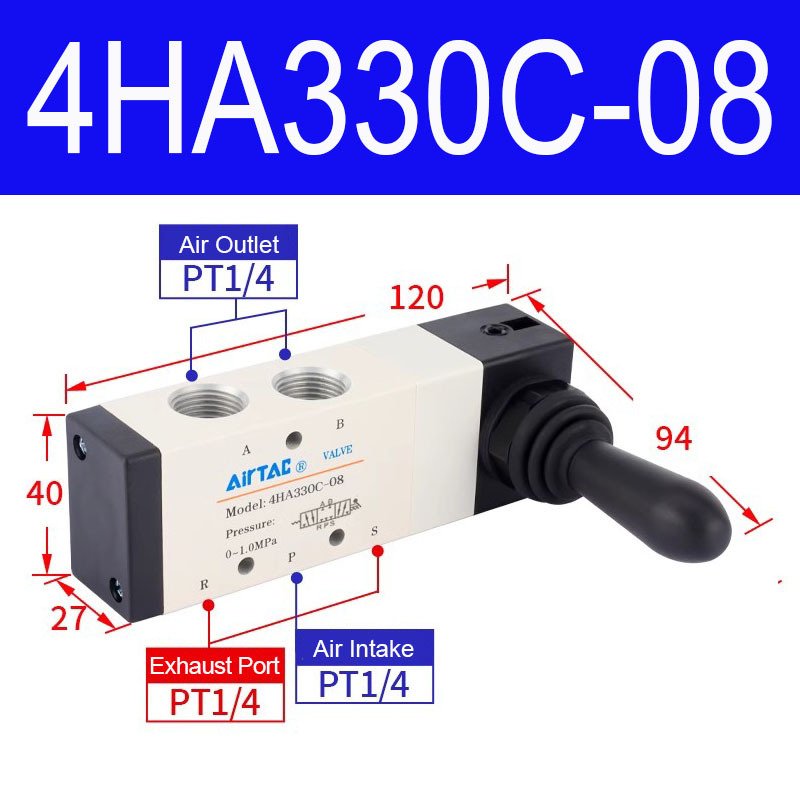 

AIRTAC Ручной пневматический клапан 4H210 4HA230 4H310 4HA330