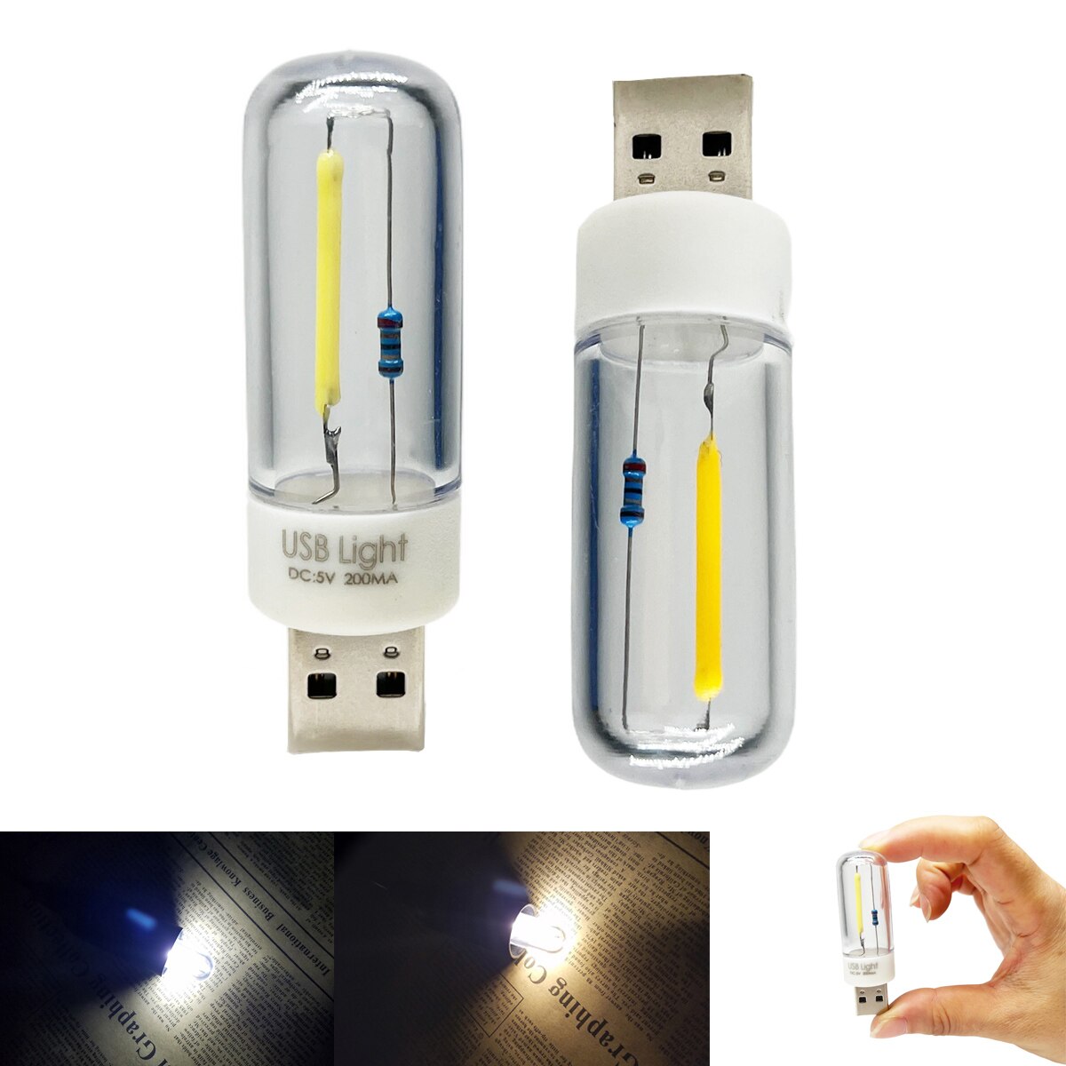 

YORYZENG USB ночник COB теплый/холодный белый