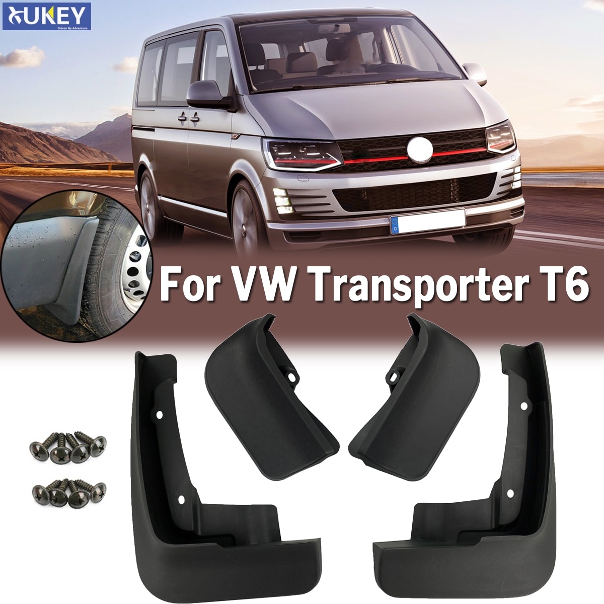

4 брызговики для VW Transporter Caravelle T6 T6.1 Multivan 2015-2021, брызговики 2016 2017 2018 2019 2020 7H0075111 7H0075101