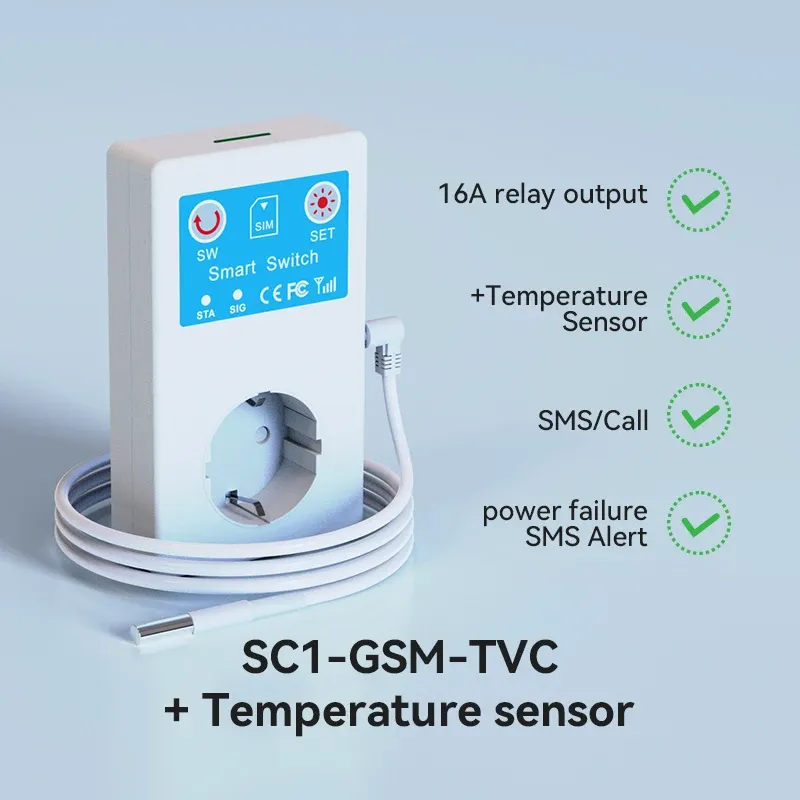 

GSM розетка SC1 16A с датчиком температуры