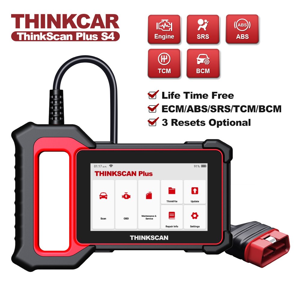 

Сканер THINKCAR THINKSCAN PLUS S4 S7 OBD2, система для диагностики автомобиля, ECM ABS SRS TCM BCM, с дополнительным сбросом, Wi-Fi