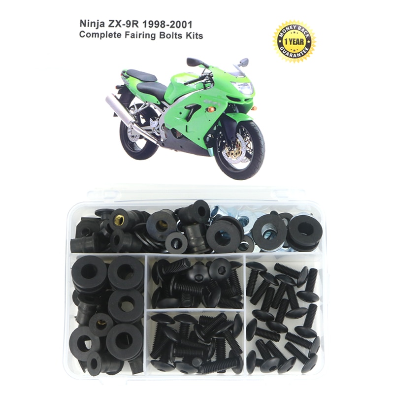 

Подходит для Kawasaki Ninja ZX-9R 1998-2001, комплект болтов для мотоцикла, полный обтекатель, зажимы, крепеж для шайбы, сталь ZX9R