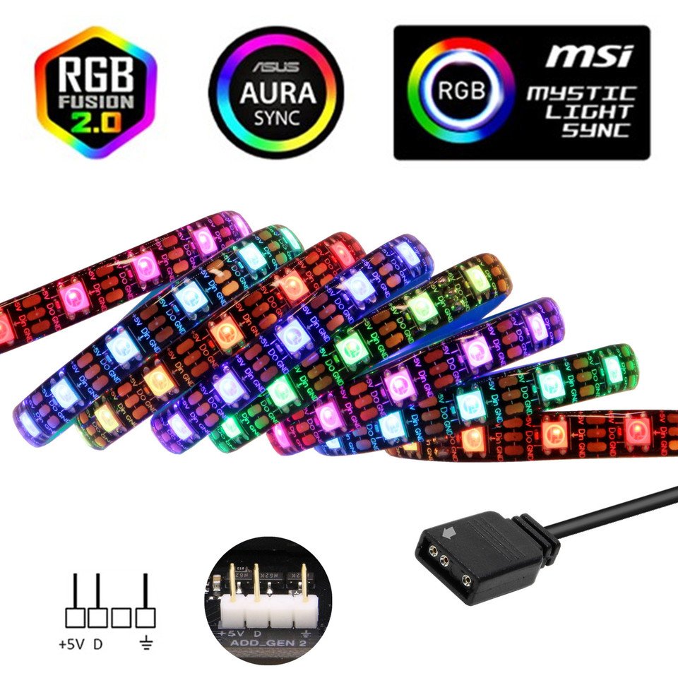 

RGB Светодиодная лента teopek WS2812b 5В 60LED/м