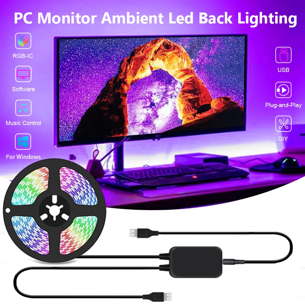 

RGB светодиодная лента Excellux для ПК 1.5/2/3 м