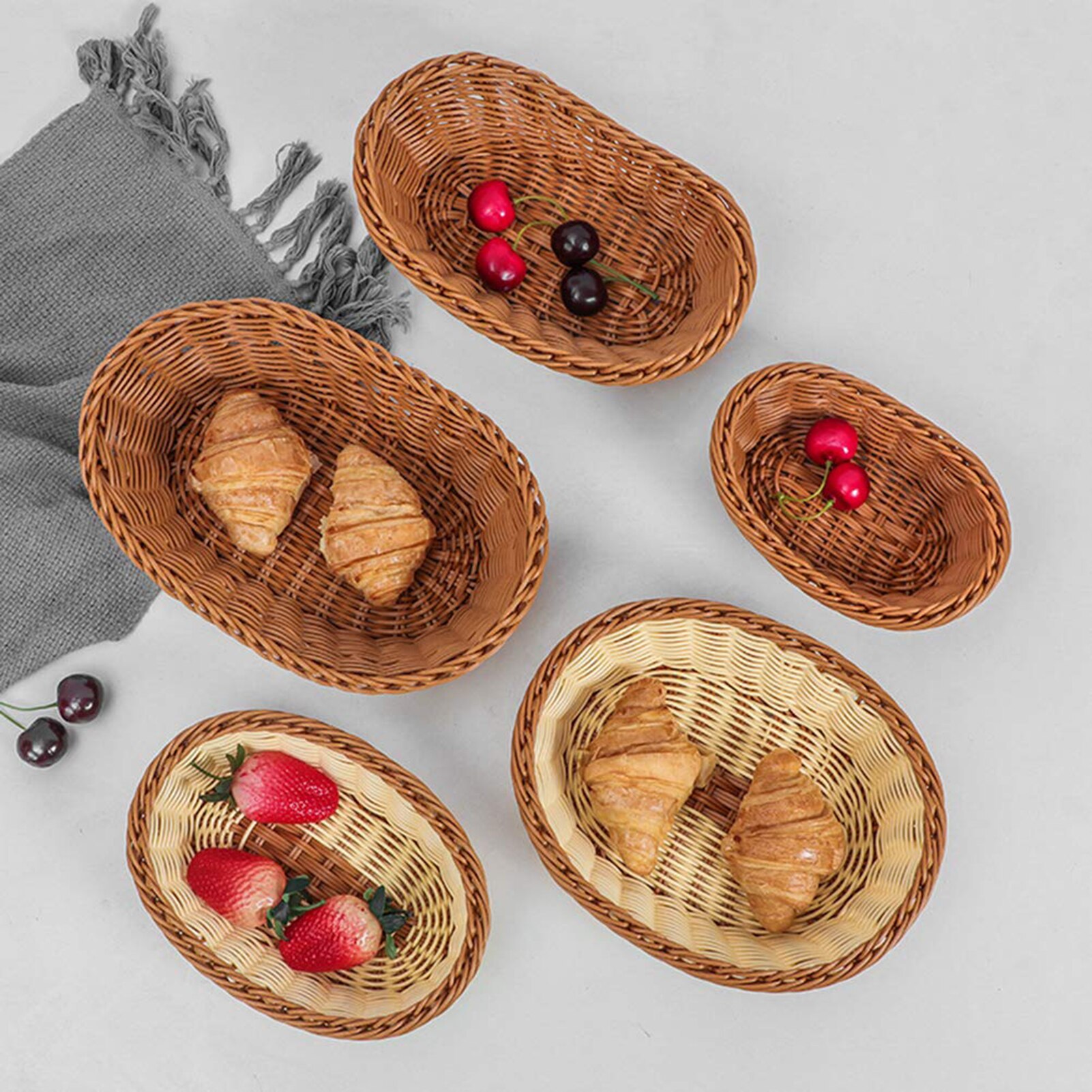 

Ротанг, овальная корзина для хлеба
