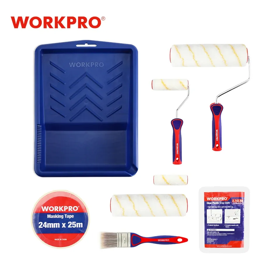 

WORKPRO 10 шт., настенный валик для рисования, набор кистей для украшения, многофункциональная краска, настенный декоративный набор кистей «сделай сам»