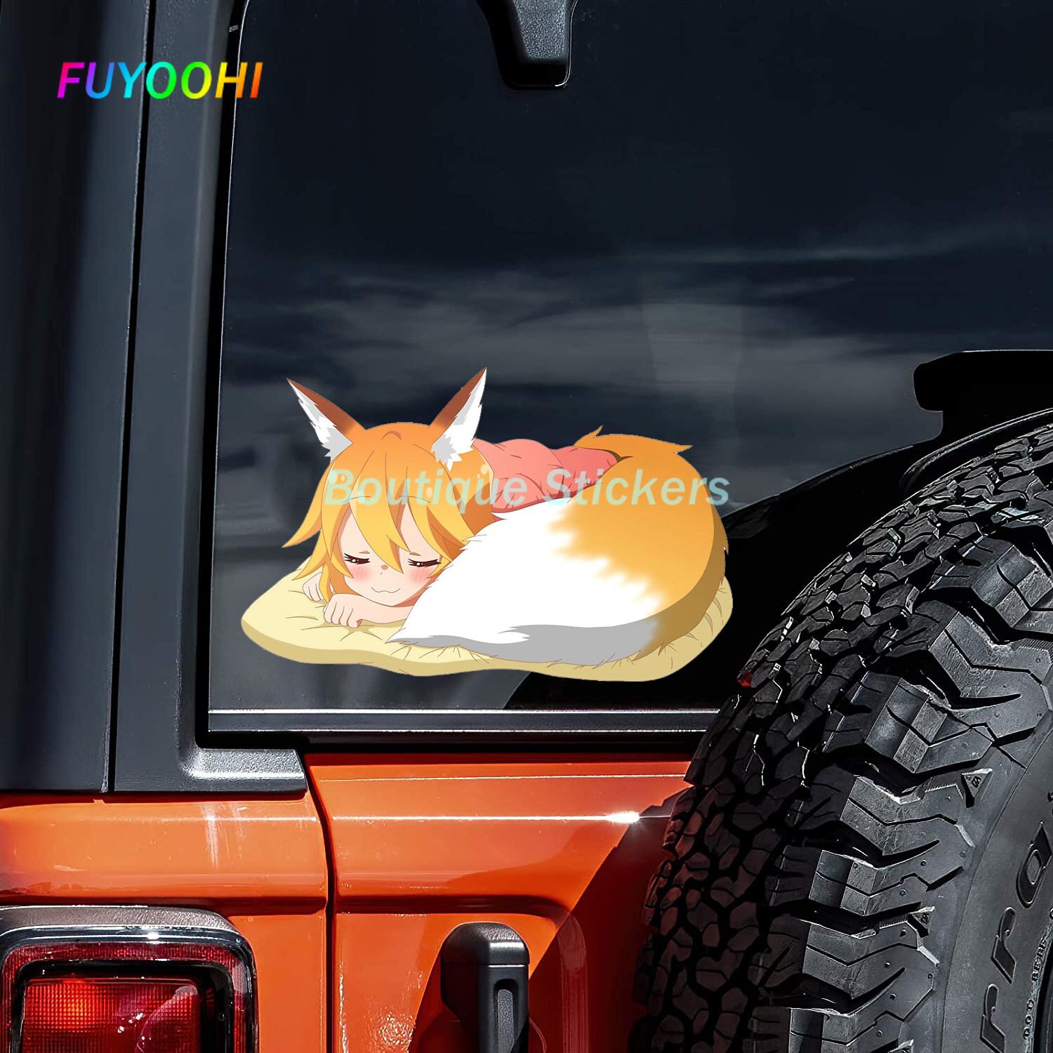 

FUYOOHI забавные наклейки Sewayaki Kitsune No Senko-san автомобильная наклейка мультфильм автомобиль мотоцикл окно багажник шлем бампер 4x4 наклейки