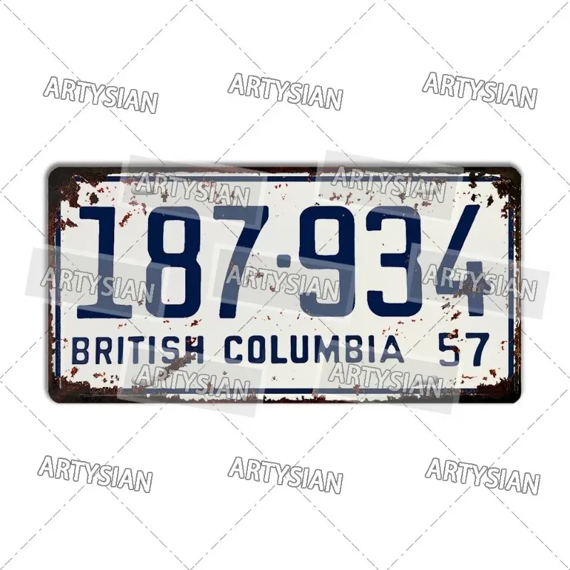 

Канада Винтажная металлическая табличка Британская Columbia Quebec New Brunswick Yukon Prince Edward Island Ontario Автомобиль Грузовик Металлический знак