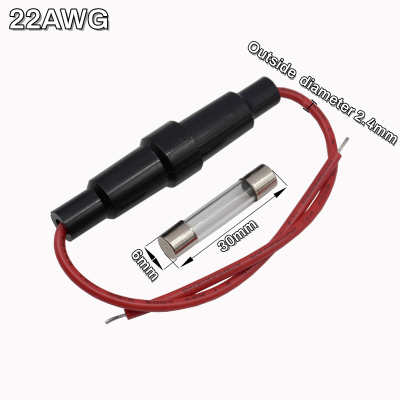 

5 пар с проволочным кабелем 22AWG 20AWG 18AWG 16AWG 6*30 мм стеклянный держатель предохранителя винтового типа подходит для 250 в 6x30 мм 1A-30A трубчатых предохранителей