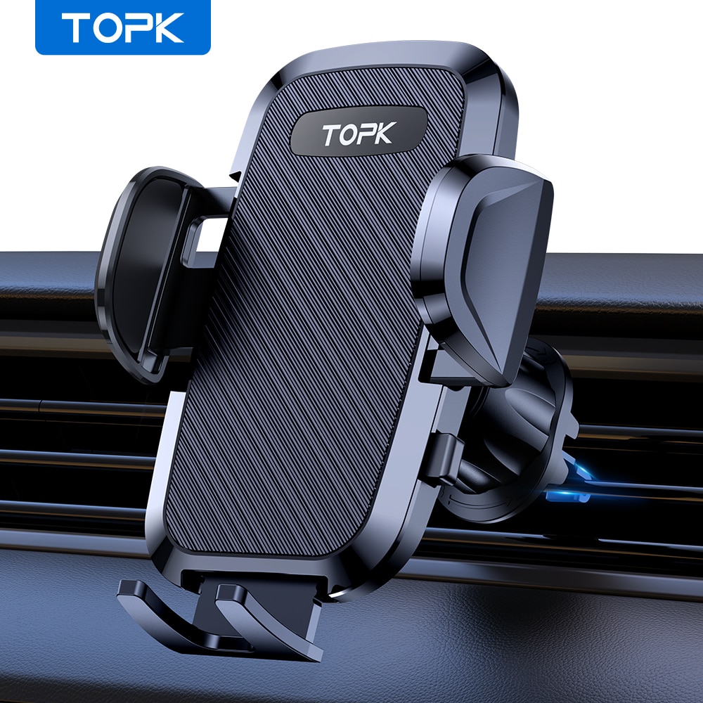 

Автомобильный держатель для телефона TOPK, подставка для телефона с вентиляционным отверстием для Xiaomi, Samsung, iPhone 12, 13, 14, автоматический гравитационный автомобильный держатель, подставка
