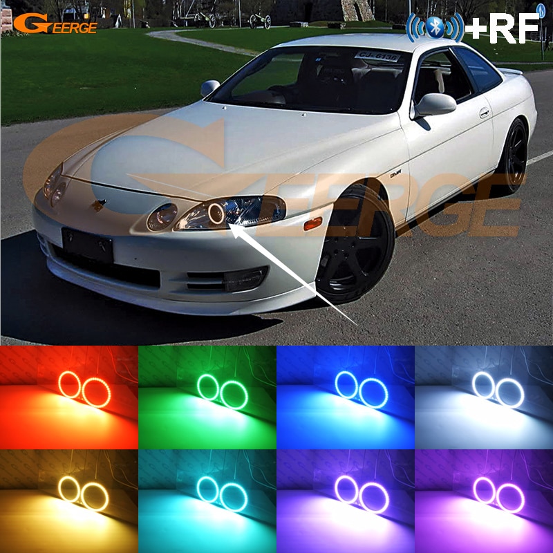 

Для Toyota Soarer Z30 серии 1992-1998 1999 2000 2001 Bluetooth App Многоцветный ультра яркий RGB светодиодный комплект Angel Eyes Halo Rings