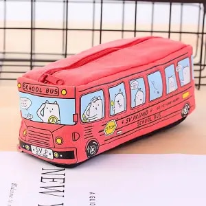 

Холщовый чехол для карандашей в виде школьного автобуса
