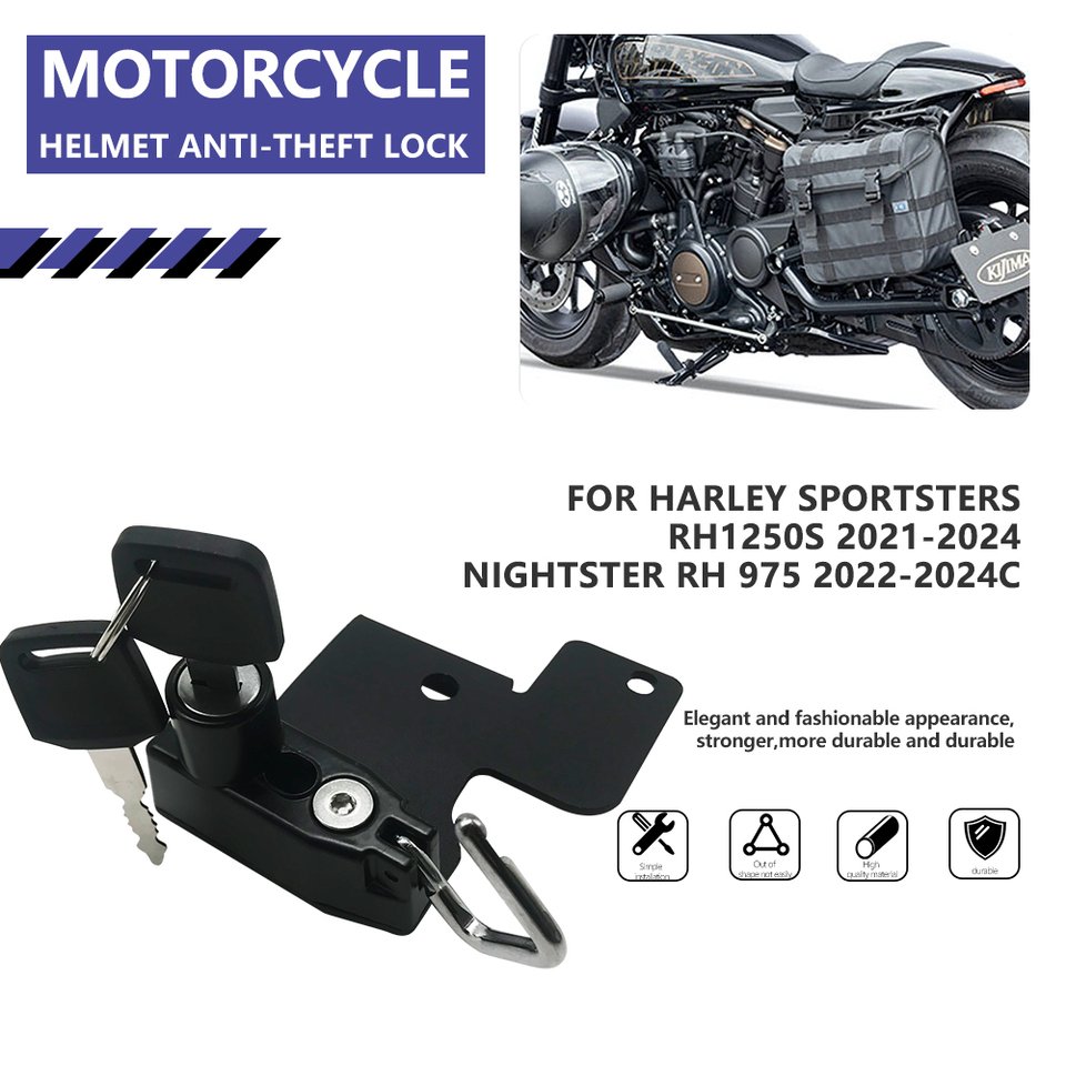 

Для Harley Sportsters RH1250S 2021-2024 Nightster RH 975 2022-2024 мотоциклетный шлем противоугонный замок с 2 ключами