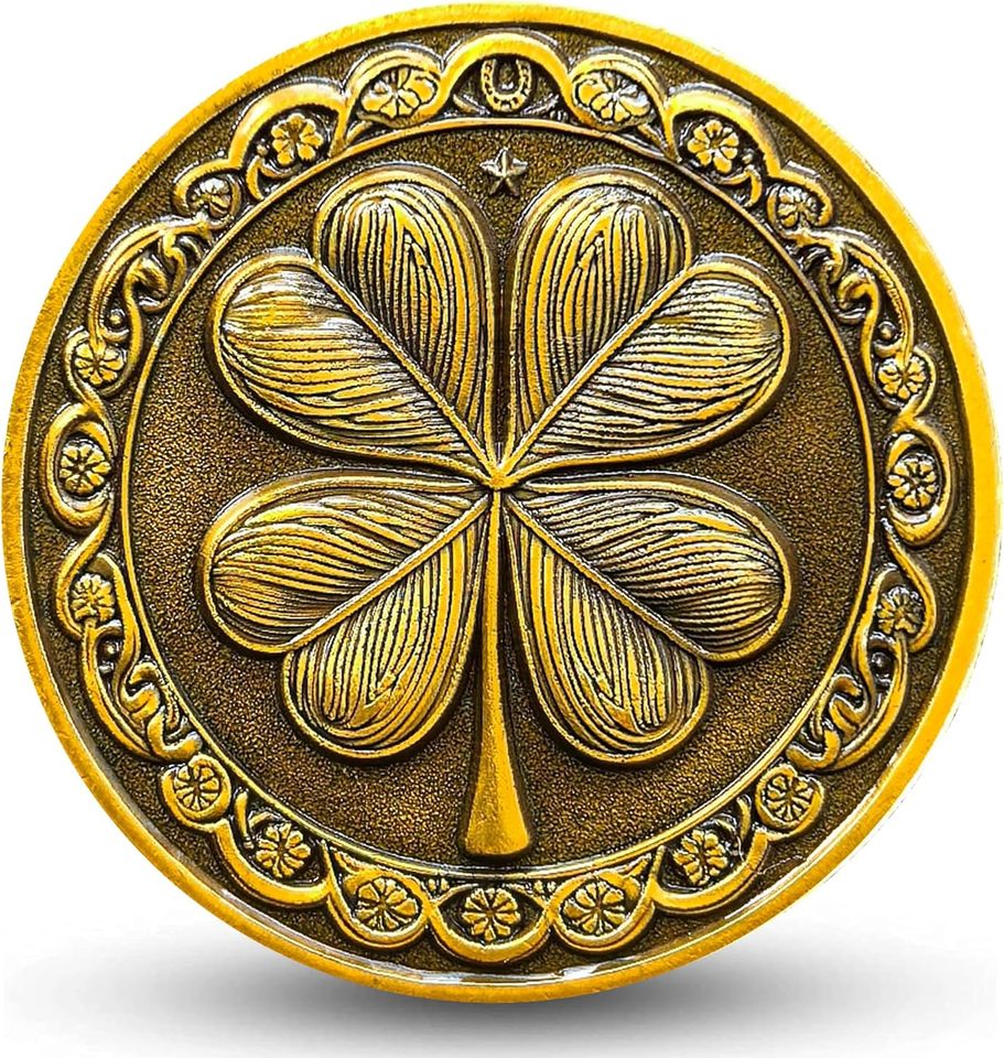 

Медная монета Good Luck Eagle Lucky с четырьмя листами клевера