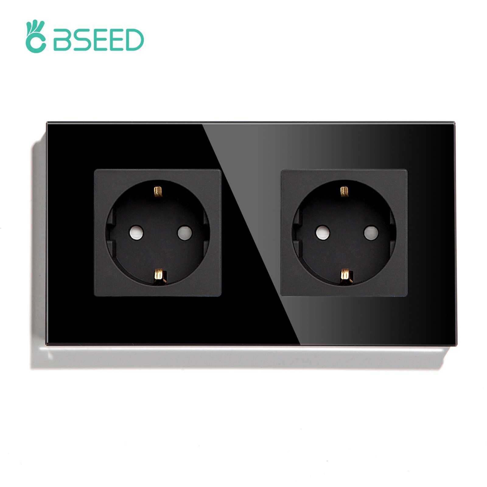 

Розетки BSEED черные тройные стеклянные с защитой от детей 16А